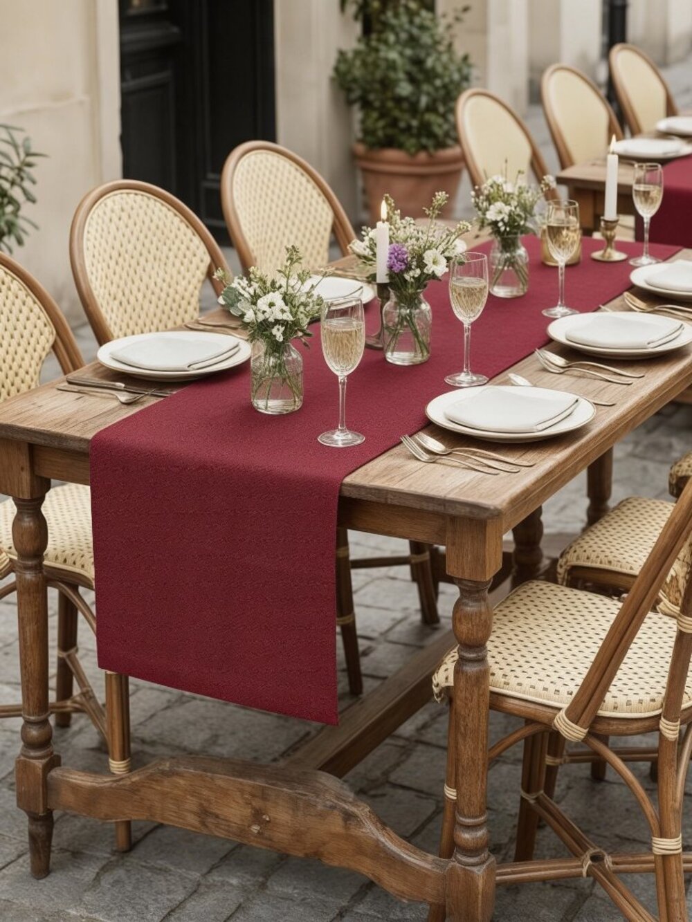 Dark Red Washable Table Runner 13 Inch x 108 Inch Brand New